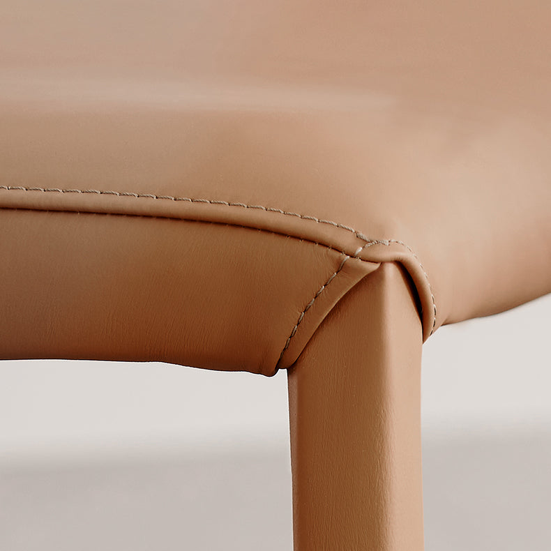 Designer Style Home Leather Side Chair Matte Finish Solid Back Dining Chair Clearhalo ' kitchen&dining_furn' 'Dining Chairs' 'Dining Tables & Seating' 'dining_chair' 'furn' 'furn_dining_chair' 'Furniture' 'furniture_dining_chair' 'Kitchen & Dining Furniture' 'kitchen' 4511091