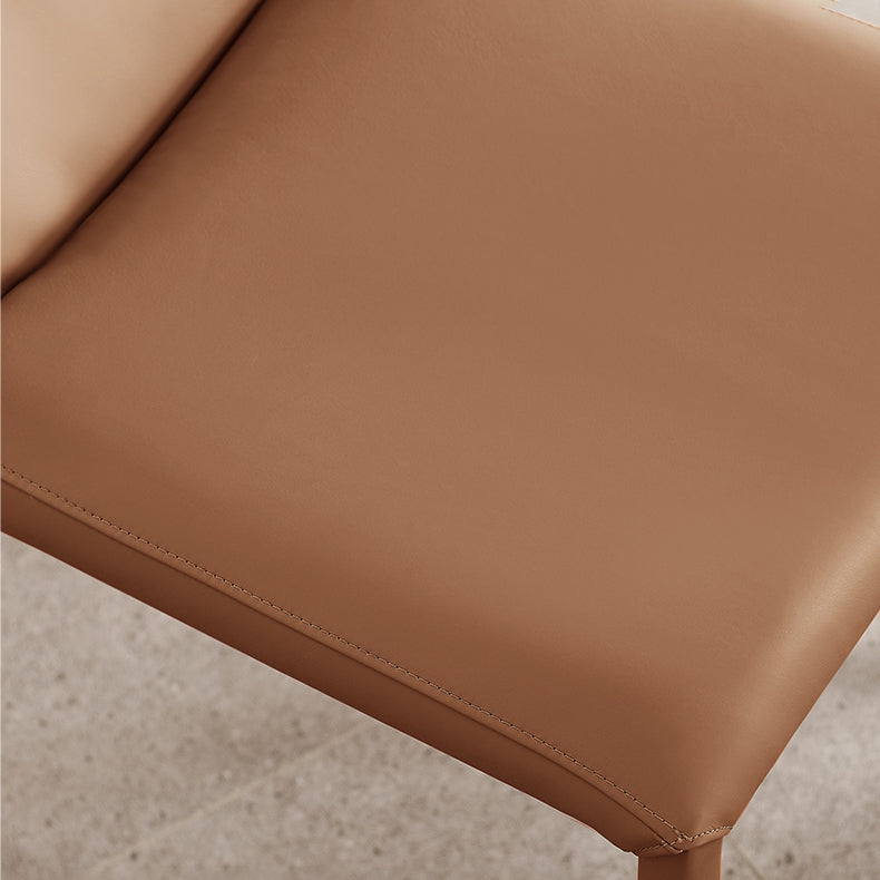 Designer Style Home Leather Side Chair Matte Finish Solid Back Dining Chair Clearhalo ' kitchen&dining_furn' 'Dining Chairs' 'Dining Tables & Seating' 'dining_chair' 'furn' 'furn_dining_chair' 'Furniture' 'furniture_dining_chair' 'Kitchen & Dining Furniture' 'kitchen' 4511093