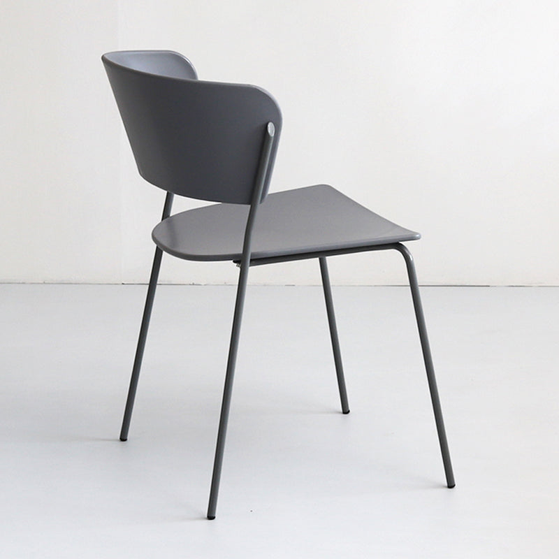 Plastic Scandinavian Indoor-Outdoor Side Chair Open Back Chair Grey 1 Piece Clearhalo ' kitchen&dining_furn' 'Dining Chairs' 'Dining Tables & Seating' 'dining_chair' 'furn' 'furn_dining_chair' 'Furniture' 'furniture_dining_chair' 'Kitchen & Dining Furniture' 'kitchen' 4511097