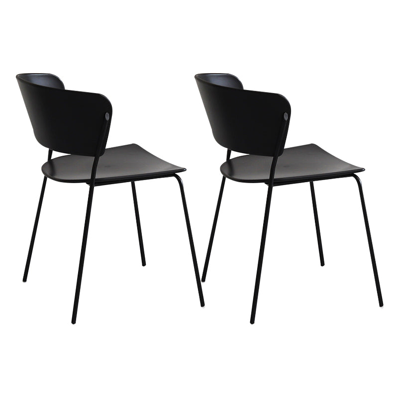 Plastic Scandinavian Indoor-Outdoor Side Chair Open Back Chair Black 2 Piece Set Clearhalo ' kitchen&dining_furn' 'Dining Chairs' 'Dining Tables & Seating' 'dining_chair' 'furn' 'furn_dining_chair' 'Furniture' 'furniture_dining_chair' 'Kitchen & Dining Furniture' 'kitchen' 4511104