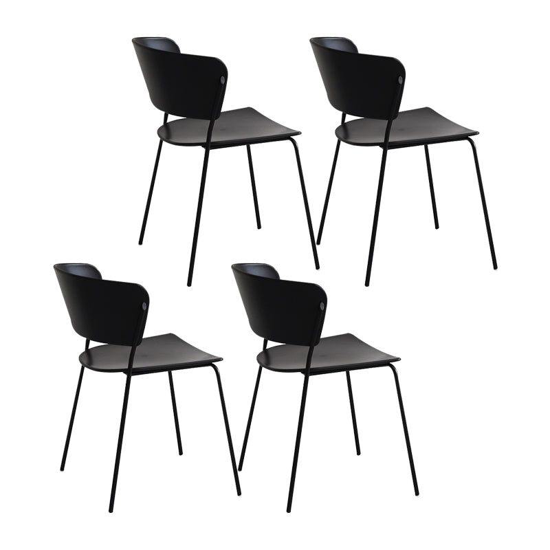 Plastic Scandinavian Indoor-Outdoor Side Chair Open Back Chair Black 4 Piece Set Clearhalo ' kitchen&dining_furn' 'Dining Chairs' 'Dining Tables & Seating' 'dining_chair' 'furn' 'furn_dining_chair' 'Furniture' 'furniture_dining_chair' 'Kitchen & Dining Furniture' 'kitchen' 4511106