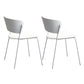 Plastic Scandinavian Indoor-Outdoor Side Chair Open Back Chair White 2 Piece Set Clearhalo ' kitchen&dining_furn' 'Dining Chairs' 'Dining Tables & Seating' 'dining_chair' 'furn' 'furn_dining_chair' 'Furniture' 'furniture_dining_chair' 'Kitchen & Dining Furniture' 'kitchen' 4511111