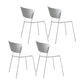 Plastic Scandinavian Indoor-Outdoor Side Chair Open Back Chair White 4 Piece Set Clearhalo ' kitchen&dining_furn' 'Dining Chairs' 'Dining Tables & Seating' 'dining_chair' 'furn' 'furn_dining_chair' 'Furniture' 'furniture_dining_chair' 'Kitchen & Dining Furniture' 'kitchen' 4511112