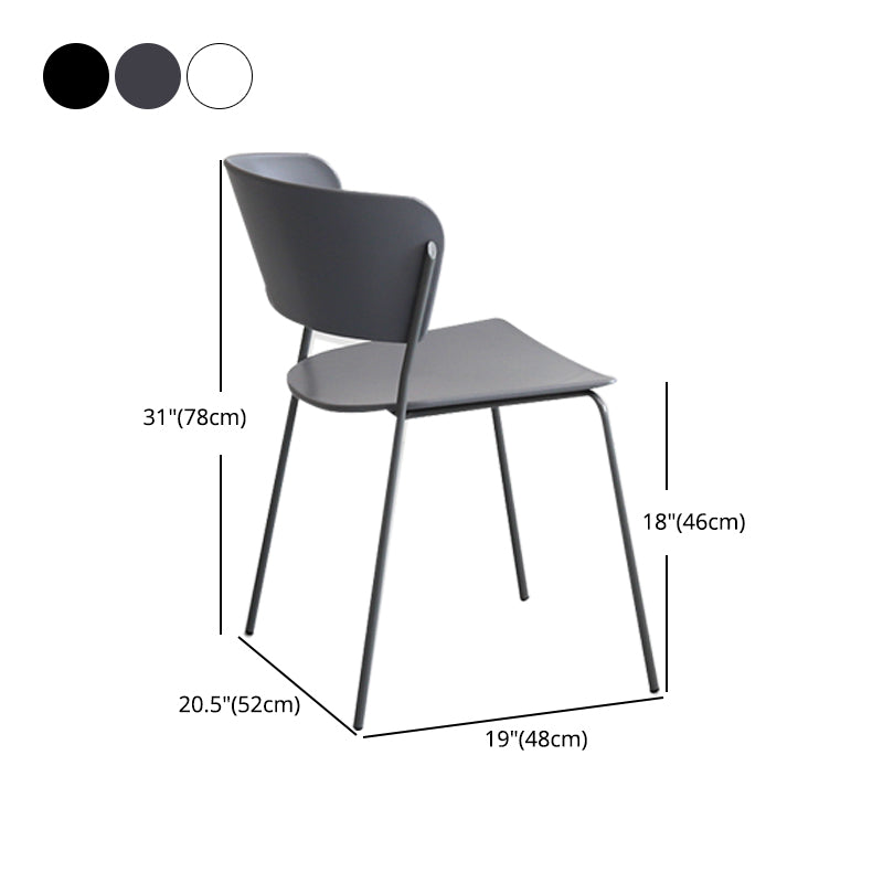 Plastic Scandinavian Indoor-Outdoor Side Chair Open Back Chair Clearhalo ' kitchen&dining_furn' 'Dining Chairs' 'Dining Tables & Seating' 'dining_chair' 'furn' 'furn_dining_chair' 'Furniture' 'furniture_dining_chair' 'Kitchen & Dining Furniture' 'kitchen' 4511115