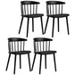 Plastic Scandinavian Kitchen Dining Room Chair Windsor Back Side Chair Black Set of 4 Clearhalo ' kitchen&dining_furn' 'Dining Chairs' 'Dining Tables & Seating' 'dining_chair' 'Furniture' 'furniture_dining_chair' 'Kitchen & Dining Furniture' 'kitchen' 4511117