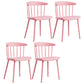 Plastic Scandinavian Kitchen Dining Room Chair Windsor Back Side Chair Pink Set of 4 Clearhalo ' kitchen&dining_furn' 'Dining Chairs' 'Dining Tables & Seating' 'dining_chair' 'Furniture' 'furniture_dining_chair' 'Kitchen & Dining Furniture' 'kitchen' 4511123