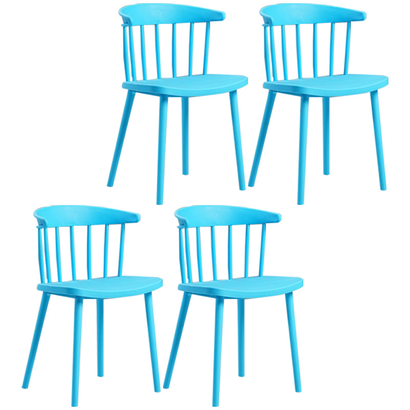 Plastic Scandinavian Kitchen Dining Room Chair Windsor Back Side Chair Light Blue Set of 4 Clearhalo ' kitchen&dining_furn' 'Dining Chairs' 'Dining Tables & Seating' 'dining_chair' 'Furniture' 'furniture_dining_chair' 'Kitchen & Dining Furniture' 'kitchen' 4511126