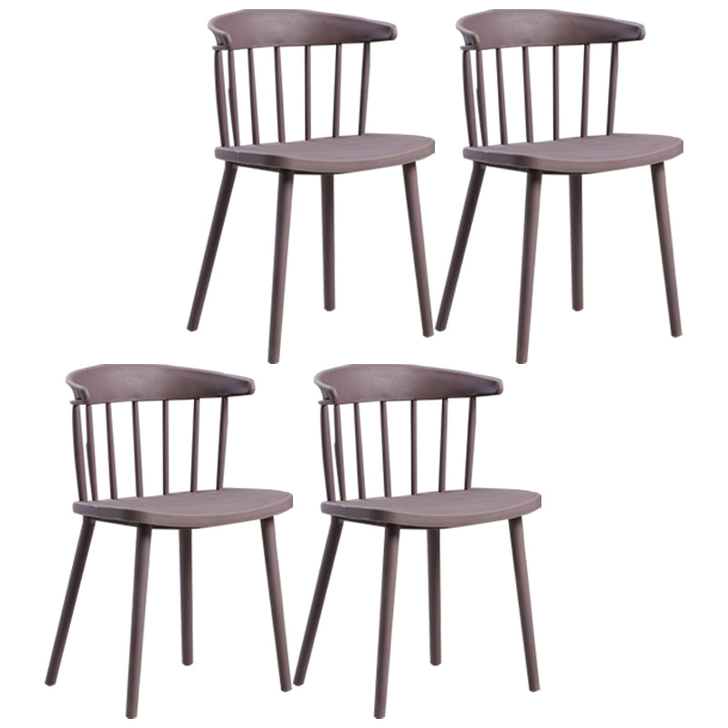 Plastic Scandinavian Kitchen Dining Room Chair Windsor Back Side Chair Coffee Set of 4 Clearhalo ' kitchen&dining_furn' 'Dining Chairs' 'Dining Tables & Seating' 'dining_chair' 'Furniture' 'furniture_dining_chair' 'Kitchen & Dining Furniture' 'kitchen' 4511130