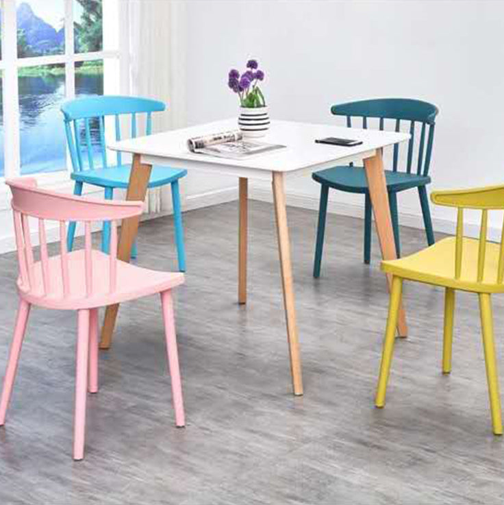 Plastic Scandinavian Kitchen Dining Room Chair Windsor Back Side Chair Clearhalo ' kitchen&dining_furn' 'Dining Chairs' 'Dining Tables & Seating' 'dining_chair' 'Furniture' 'furniture_dining_chair' 'Kitchen & Dining Furniture' 'kitchen' 4511133