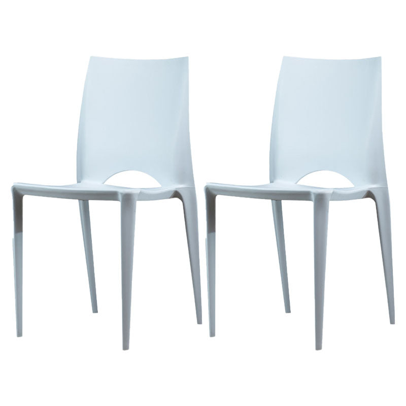 Plastic Scandinavian Kitchen Dining Room Chair Open Back Side Chair White Set of 2 Clearhalo ' kitchen&dining_furn' 'Dining Chairs' 'Dining Tables & Seating' 'dining_chair' 'Furniture' 'furniture_dining_chair' 'Kitchen & Dining Furniture' 'kitchen' 4511137