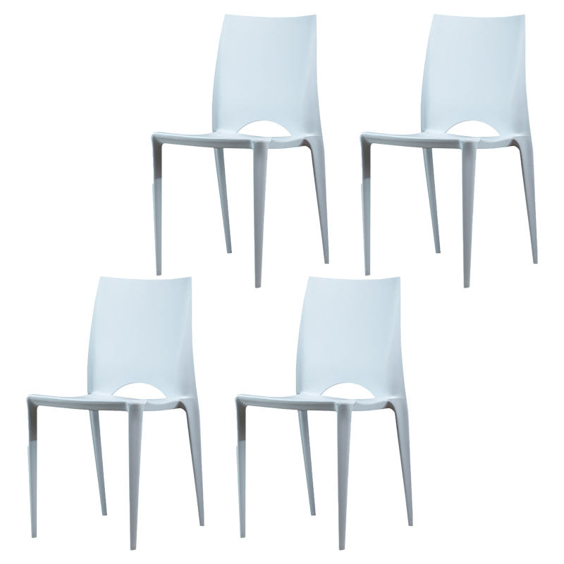 Plastic Scandinavian Kitchen Dining Room Chair Open Back Side Chair White Set of 4 Clearhalo ' kitchen&dining_furn' 'Dining Chairs' 'Dining Tables & Seating' 'dining_chair' 'Furniture' 'furniture_dining_chair' 'Kitchen & Dining Furniture' 'kitchen' 4511139
