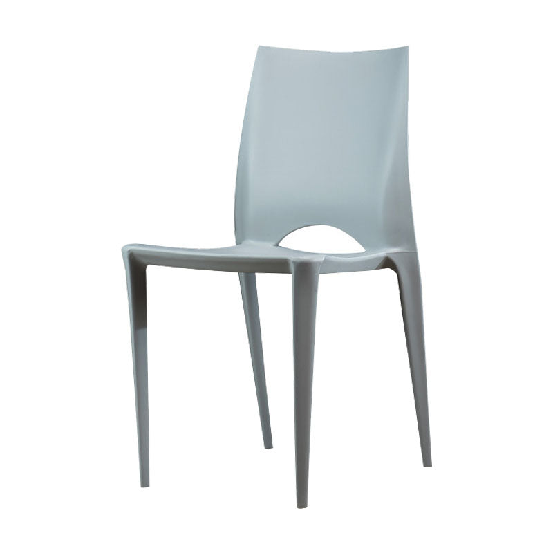 Plastic Scandinavian Kitchen Dining Room Chair Open Back Side Chair Light Gray 1 Piece Clearhalo ' kitchen&dining_furn' 'Dining Chairs' 'Dining Tables & Seating' 'dining_chair' 'Furniture' 'furniture_dining_chair' 'Kitchen & Dining Furniture' 'kitchen' 4511141