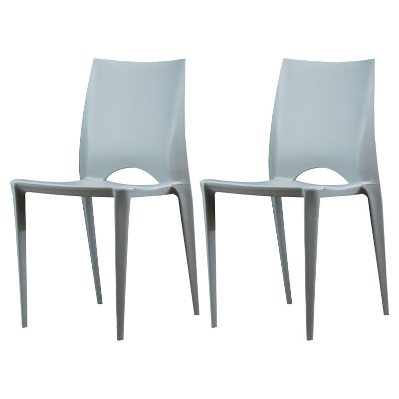 Plastic Scandinavian Kitchen Dining Room Chair Open Back Side Chair Light Gray Set of 2 Clearhalo ' kitchen&dining_furn' 'Dining Chairs' 'Dining Tables & Seating' 'dining_chair' 'Furniture' 'furniture_dining_chair' 'Kitchen & Dining Furniture' 'kitchen' 4511144
