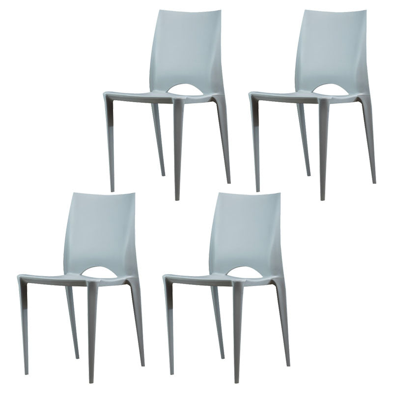 Plastic Scandinavian Kitchen Dining Room Chair Open Back Side Chair Light Gray Set of 4 Clearhalo ' kitchen&dining_furn' 'Dining Chairs' 'Dining Tables & Seating' 'dining_chair' 'Furniture' 'furniture_dining_chair' 'Kitchen & Dining Furniture' 'kitchen' 4511146