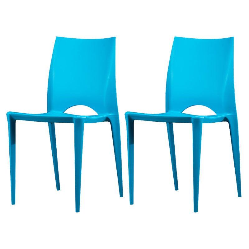 Plastic Scandinavian Kitchen Dining Room Chair Open Back Side Chair Blue Set of 2 Clearhalo ' kitchen&dining_furn' 'Dining Chairs' 'Dining Tables & Seating' 'dining_chair' 'Furniture' 'furniture_dining_chair' 'Kitchen & Dining Furniture' 'kitchen' 4511149