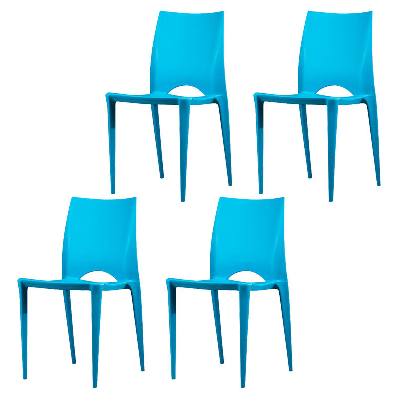 Plastic Scandinavian Kitchen Dining Room Chair Open Back Side Chair Blue Set of 4 Clearhalo ' kitchen&dining_furn' 'Dining Chairs' 'Dining Tables & Seating' 'dining_chair' 'Furniture' 'furniture_dining_chair' 'Kitchen & Dining Furniture' 'kitchen' 4511151