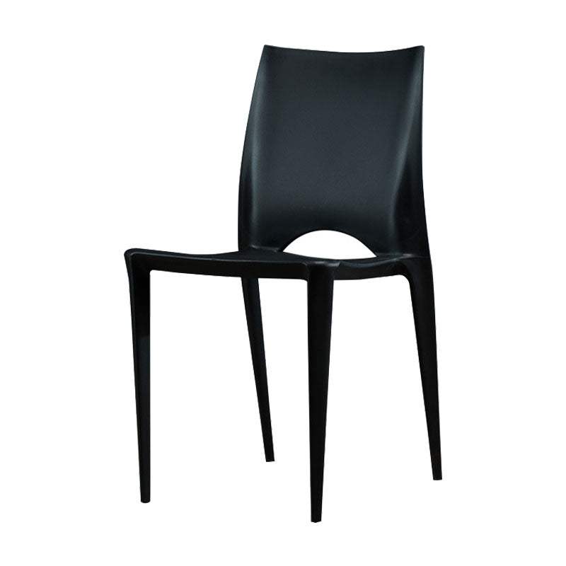 Plastic Scandinavian Kitchen Dining Room Chair Open Back Side Chair Black 1 Piece Clearhalo ' kitchen&dining_furn' 'Dining Chairs' 'Dining Tables & Seating' 'dining_chair' 'Furniture' 'furniture_dining_chair' 'Kitchen & Dining Furniture' 'kitchen' 4511153