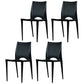 Plastic Scandinavian Kitchen Dining Room Chair Open Back Side Chair Black Set of 4 Clearhalo ' kitchen&dining_furn' 'Dining Chairs' 'Dining Tables & Seating' 'dining_chair' 'Furniture' 'furniture_dining_chair' 'Kitchen & Dining Furniture' 'kitchen' 4511156