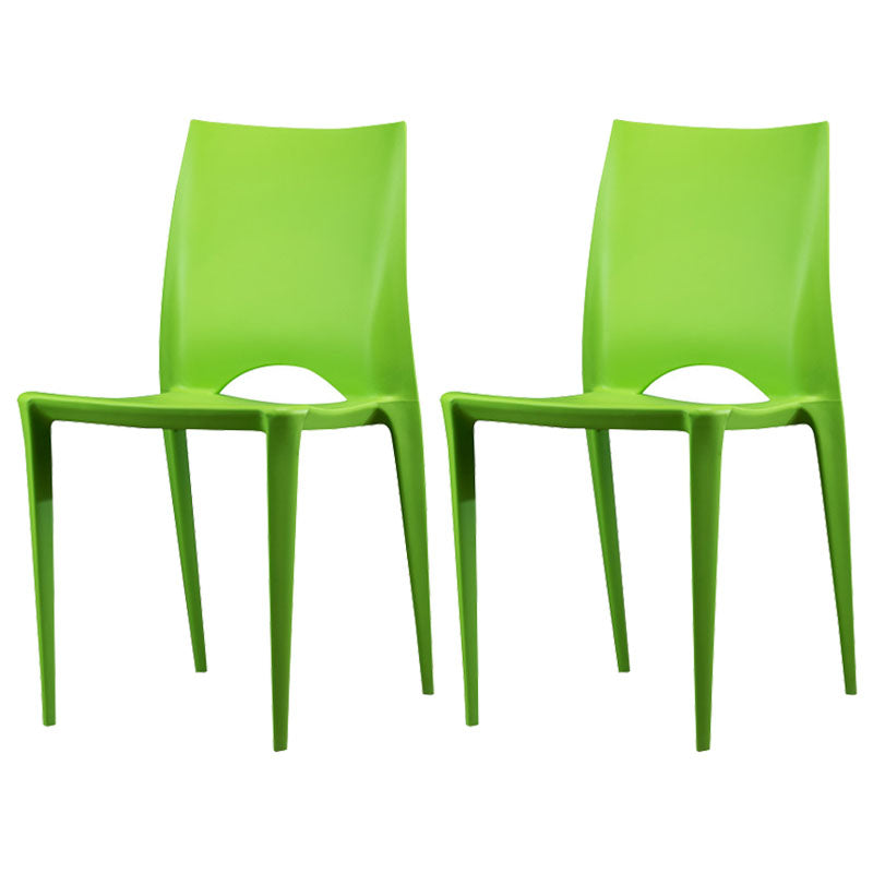 Plastic Scandinavian Kitchen Dining Room Chair Open Back Side Chair Green Set of 2 Clearhalo ' kitchen&dining_furn' 'Dining Chairs' 'Dining Tables & Seating' 'dining_chair' 'Furniture' 'furniture_dining_chair' 'Kitchen & Dining Furniture' 'kitchen' 4511158