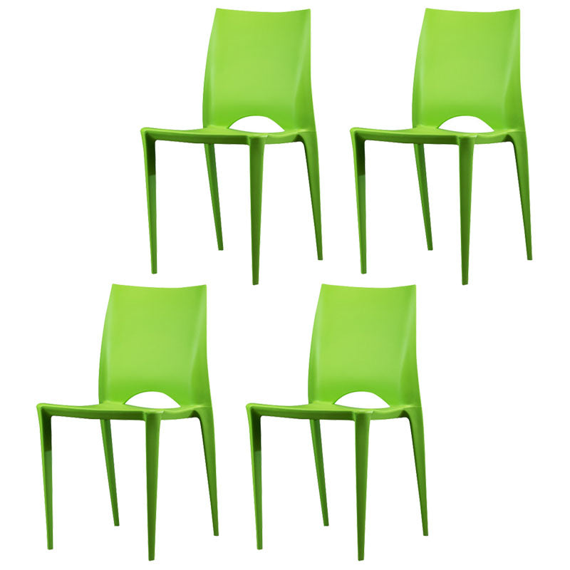 Plastic Scandinavian Kitchen Dining Room Chair Open Back Side Chair Green Set of 4 Clearhalo ' kitchen&dining_furn' 'Dining Chairs' 'Dining Tables & Seating' 'dining_chair' 'Furniture' 'furniture_dining_chair' 'Kitchen & Dining Furniture' 'kitchen' 4511159