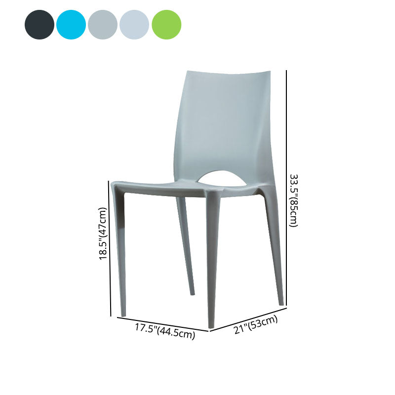 Plastic Scandinavian Kitchen Dining Room Chair Open Back Side Chair Clearhalo ' kitchen&dining_furn' 'Dining Chairs' 'Dining Tables & Seating' 'dining_chair' 'Furniture' 'furniture_dining_chair' 'Kitchen & Dining Furniture' 'kitchen' 4511160