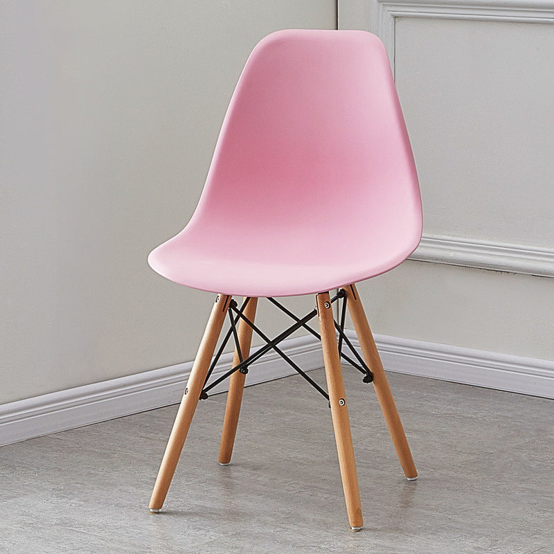 Wood Scandinavian Indoor-Outdoor Chair Solid Back Side Chair Pink 1 Piece Clearhalo ' kitchen&dining_furn' 'Dining Chairs' 'Dining Tables & Seating' 'dining_chair' 'Furniture' 'furniture_dining_chair' 'Kitchen & Dining Furniture' 'kitchen' 4511162