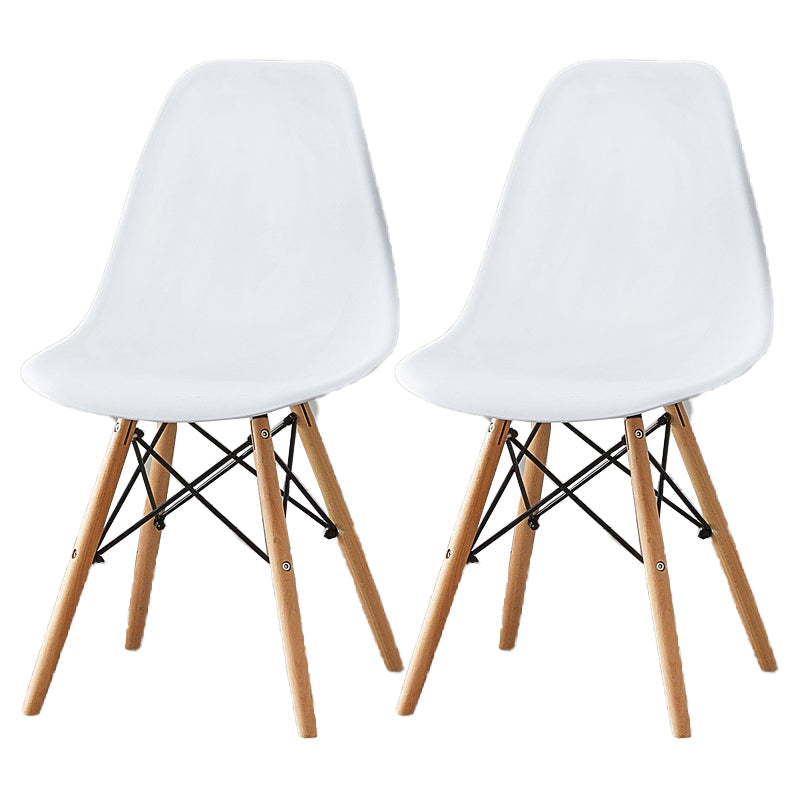 Wood Scandinavian Indoor-Outdoor Chair Solid Back Side Chair White Set of 2 Clearhalo ' kitchen&dining_furn' 'Dining Chairs' 'Dining Tables & Seating' 'dining_chair' 'Furniture' 'furniture_dining_chair' 'Kitchen & Dining Furniture' 'kitchen' 4511169