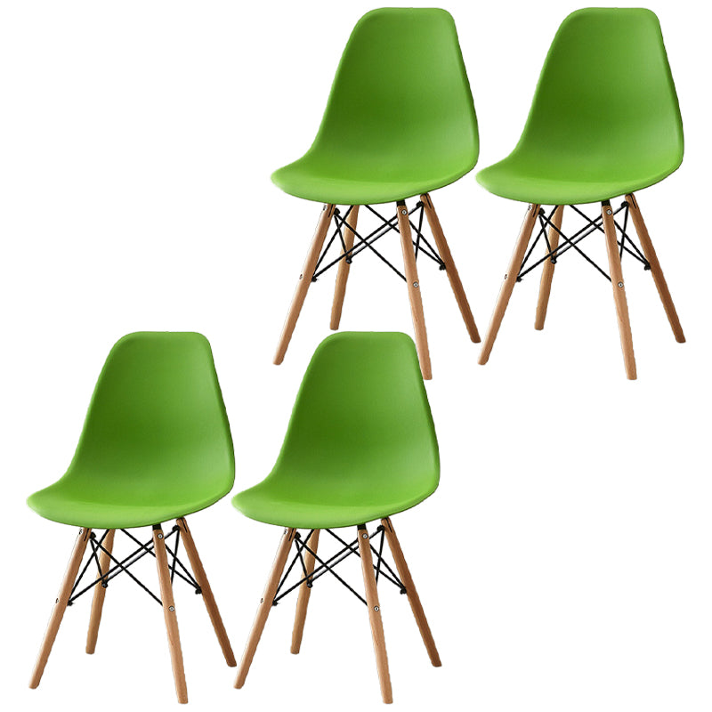 Wood Scandinavian Indoor-Outdoor Chair Solid Back Side Chair Green Set of 4 Clearhalo ' kitchen&dining_furn' 'Dining Chairs' 'Dining Tables & Seating' 'dining_chair' 'Furniture' 'furniture_dining_chair' 'Kitchen & Dining Furniture' 'kitchen' 4511183