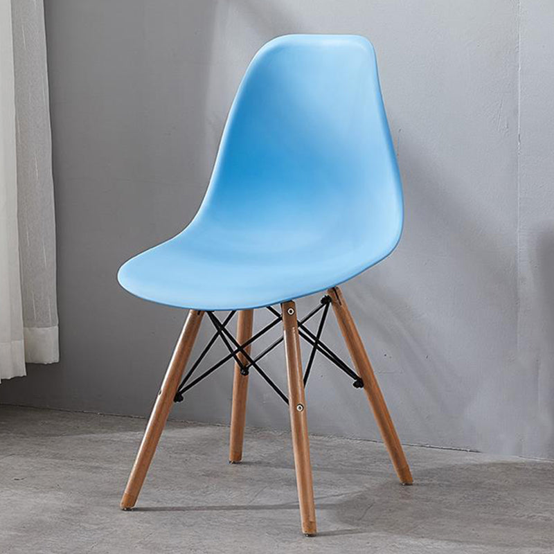 Wood Scandinavian Indoor-Outdoor Chair Solid Back Side Chair Blue 1 Piece Clearhalo ' kitchen&dining_furn' 'Dining Chairs' 'Dining Tables & Seating' 'dining_chair' 'Furniture' 'furniture_dining_chair' 'Kitchen & Dining Furniture' 'kitchen' 4511185