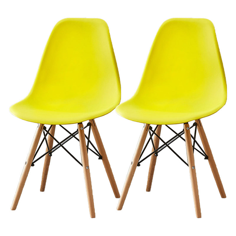 Wood Scandinavian Indoor-Outdoor Chair Solid Back Side Chair Yellow Set of 2 Clearhalo ' kitchen&dining_furn' 'Dining Chairs' 'Dining Tables & Seating' 'dining_chair' 'Furniture' 'furniture_dining_chair' 'Kitchen & Dining Furniture' 'kitchen' 4511196