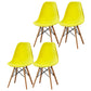 Wood Scandinavian Indoor-Outdoor Chair Solid Back Side Chair Yellow Set of 4 Clearhalo ' kitchen&dining_furn' 'Dining Chairs' 'Dining Tables & Seating' 'dining_chair' 'Furniture' 'furniture_dining_chair' 'Kitchen & Dining Furniture' 'kitchen' 4511197
