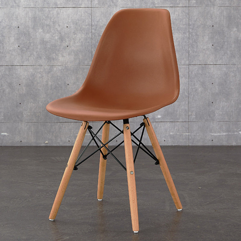 Wood Scandinavian Indoor-Outdoor Chair Solid Back Side Chair Coffee 1 Piece Clearhalo ' kitchen&dining_furn' 'Dining Chairs' 'Dining Tables & Seating' 'dining_chair' 'Furniture' 'furniture_dining_chair' 'Kitchen & Dining Furniture' 'kitchen' 4511201