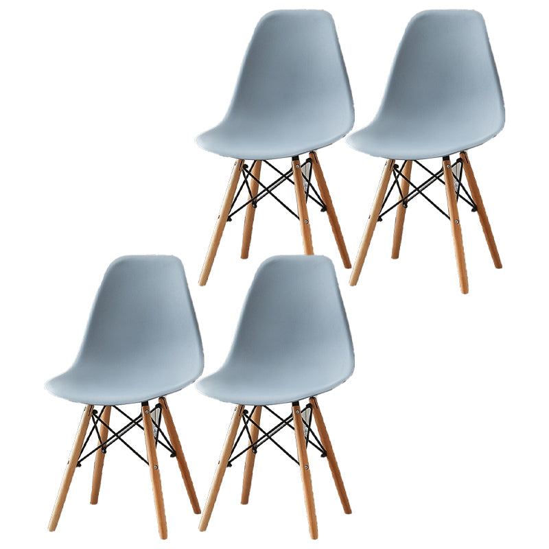 Wood Scandinavian Indoor-Outdoor Chair Solid Back Side Chair Light Gray Set of 4 Clearhalo ' kitchen&dining_furn' 'Dining Chairs' 'Dining Tables & Seating' 'dining_chair' 'Furniture' 'furniture_dining_chair' 'Kitchen & Dining Furniture' 'kitchen' 4511206