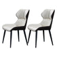 Contemporary Dining Chairs Leather Curved Parsons Arm Chair for Brasserie White 2 Piece Set Clearhalo ' kitchen&dining_furn' 'Dining Chairs' 'Dining Tables & Seating' 'dining_chair' 'furn' 'furn_dining_chair' 'Furniture' 'furniture_dining_chair' 'Kitchen & Dining Furniture' 'kitchen' 4511209