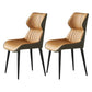 Contemporary Dining Chairs Leather Curved Parsons Arm Chair for Brasserie Light Orange 2 Piece Set Clearhalo ' kitchen&dining_furn' 'Dining Chairs' 'Dining Tables & Seating' 'dining_chair' 'furn' 'furn_dining_chair' 'Furniture' 'furniture_dining_chair' 'Kitchen & Dining Furniture' 'kitchen' 4511212