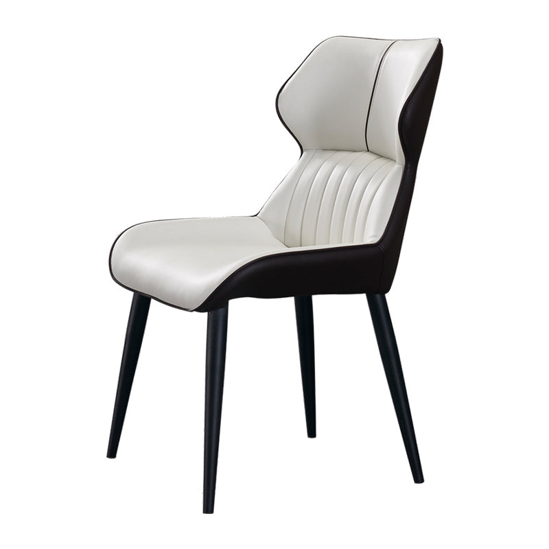 Contemporary Dining Chairs Leather Curved Parsons Arm Chair for Brasserie Clearhalo ' kitchen&dining_furn' 'Dining Chairs' 'Dining Tables & Seating' 'dining_chair' 'furn' 'furn_dining_chair' 'Furniture' 'furniture_dining_chair' 'Kitchen & Dining Furniture' 'kitchen' 4511216