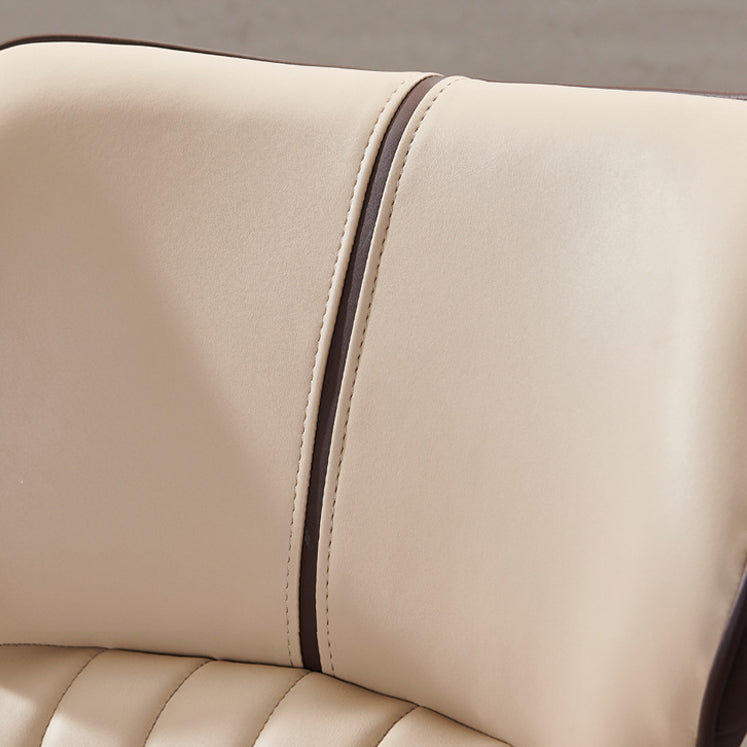 Contemporary Dining Chairs Leather Curved Parsons Arm Chair for Brasserie Clearhalo ' kitchen&dining_furn' 'Dining Chairs' 'Dining Tables & Seating' 'dining_chair' 'furn' 'furn_dining_chair' 'Furniture' 'furniture_dining_chair' 'Kitchen & Dining Furniture' 'kitchen' 4511217