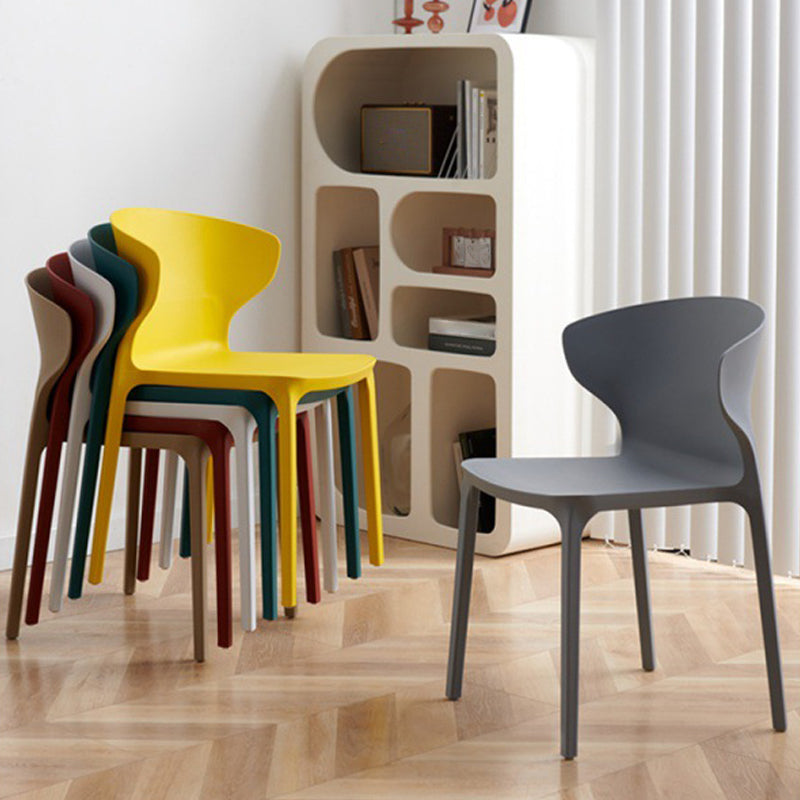 Scandinavian Plastic Kitchen Dining Room Chair Wingback Side Chair Clearhalo ' kitchen&dining_furn' 'Dining Chairs' 'Dining Tables & Seating' 'dining_chair' 'Furniture' 'furniture_dining_chair' 'Kitchen & Dining Furniture' 'kitchen' 4511222