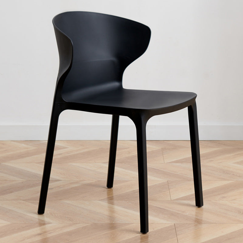 Scandinavian Plastic Kitchen Dining Room Chair Wingback Side Chair Black 1 Piece Clearhalo ' kitchen&dining_furn' 'Dining Chairs' 'Dining Tables & Seating' 'dining_chair' 'Furniture' 'furniture_dining_chair' 'Kitchen & Dining Furniture' 'kitchen' 4511223