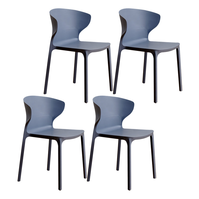 Scandinavian Plastic Kitchen Dining Room Chair Wingback Side Chair Dark Gray Set of 4 Clearhalo ' kitchen&dining_furn' 'Dining Chairs' 'Dining Tables & Seating' 'dining_chair' 'Furniture' 'furniture_dining_chair' 'Kitchen & Dining Furniture' 'kitchen' 4511233