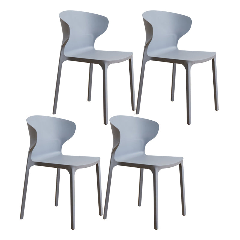 Scandinavian Plastic Kitchen Dining Room Chair Wingback Side Chair Light Gray Set of 4 Clearhalo ' kitchen&dining_furn' 'Dining Chairs' 'Dining Tables & Seating' 'dining_chair' 'Furniture' 'furniture_dining_chair' 'Kitchen & Dining Furniture' 'kitchen' 4511239