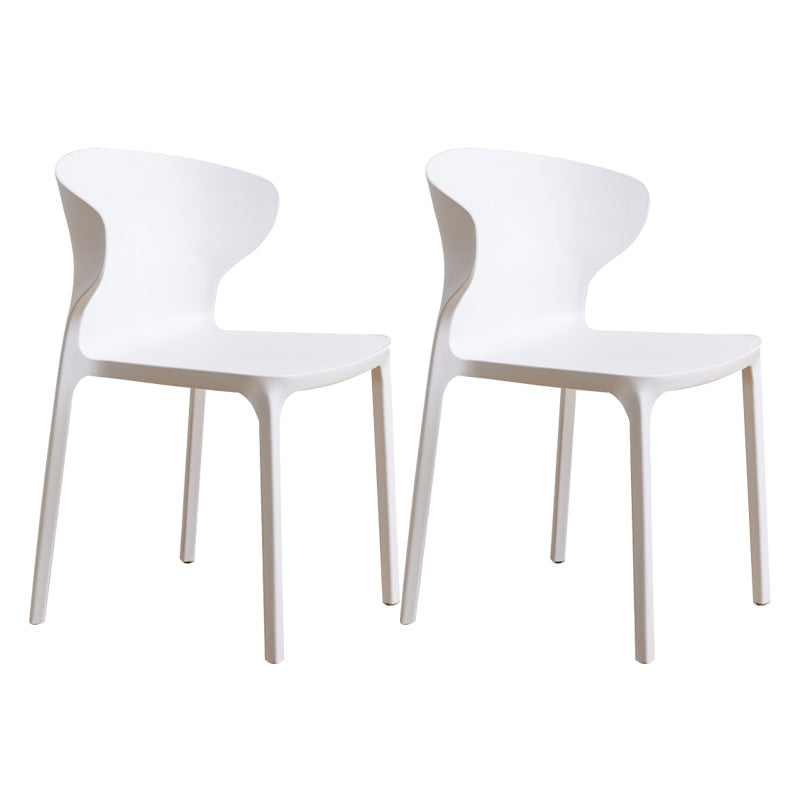 Scandinavian Plastic Kitchen Dining Room Chair Wingback Side Chair White Set of 2 Clearhalo ' kitchen&dining_furn' 'Dining Chairs' 'Dining Tables & Seating' 'dining_chair' 'Furniture' 'furniture_dining_chair' 'Kitchen & Dining Furniture' 'kitchen' 4511243