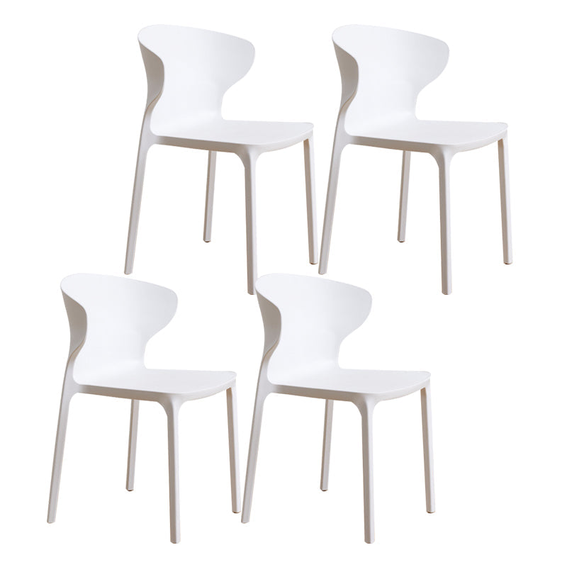Scandinavian Plastic Kitchen Dining Room Chair Wingback Side Chair White Set of 4 Clearhalo ' kitchen&dining_furn' 'Dining Chairs' 'Dining Tables & Seating' 'dining_chair' 'Furniture' 'furniture_dining_chair' 'Kitchen & Dining Furniture' 'kitchen' 4511244