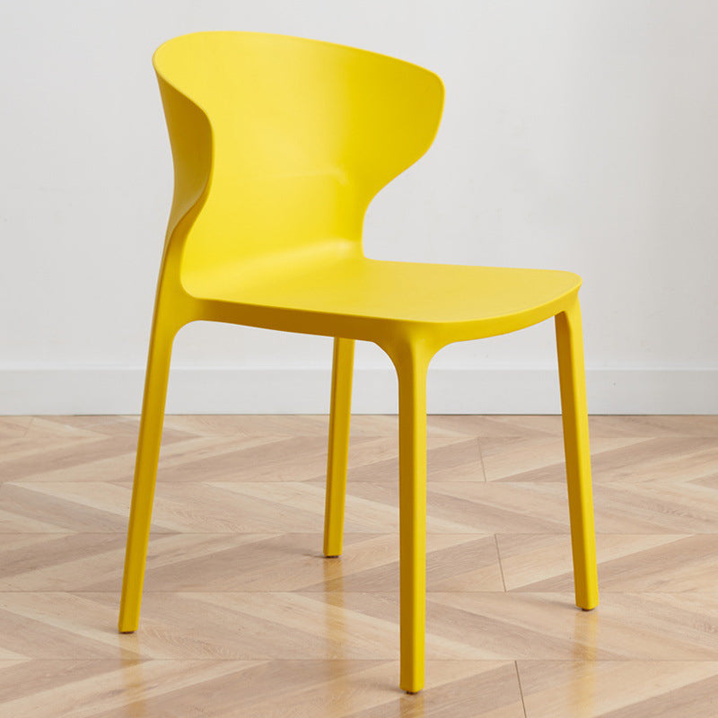 Scandinavian Plastic Kitchen Dining Room Chair Wingback Side Chair Yellow 1 Piece Clearhalo ' kitchen&dining_furn' 'Dining Chairs' 'Dining Tables & Seating' 'dining_chair' 'Furniture' 'furniture_dining_chair' 'Kitchen & Dining Furniture' 'kitchen' 4511249