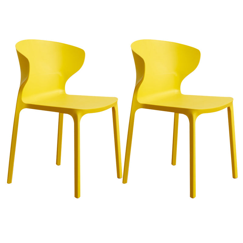 Scandinavian Plastic Kitchen Dining Room Chair Wingback Side Chair Yellow Set of 2 Clearhalo ' kitchen&dining_furn' 'Dining Chairs' 'Dining Tables & Seating' 'dining_chair' 'Furniture' 'furniture_dining_chair' 'Kitchen & Dining Furniture' 'kitchen' 4511250