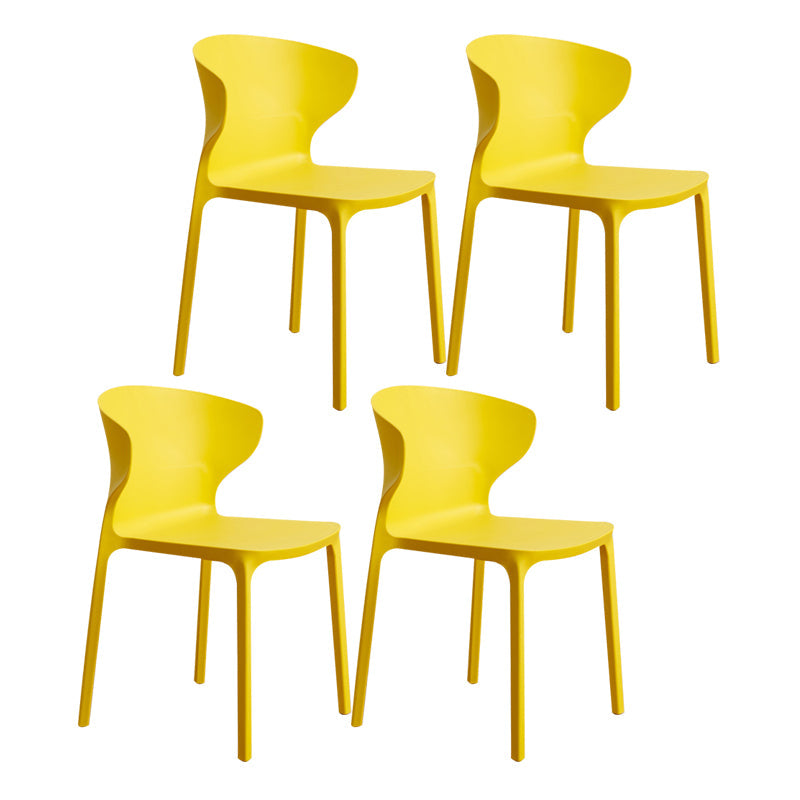 Scandinavian Plastic Kitchen Dining Room Chair Wingback Side Chair Yellow Set of 4 Clearhalo ' kitchen&dining_furn' 'Dining Chairs' 'Dining Tables & Seating' 'dining_chair' 'Furniture' 'furniture_dining_chair' 'Kitchen & Dining Furniture' 'kitchen' 4511251