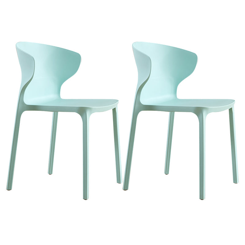 Scandinavian Plastic Kitchen Dining Room Chair Wingback Side Chair Blue Set of 2 Clearhalo ' kitchen&dining_furn' 'Dining Chairs' 'Dining Tables & Seating' 'dining_chair' 'Furniture' 'furniture_dining_chair' 'Kitchen & Dining Furniture' 'kitchen' 4511253