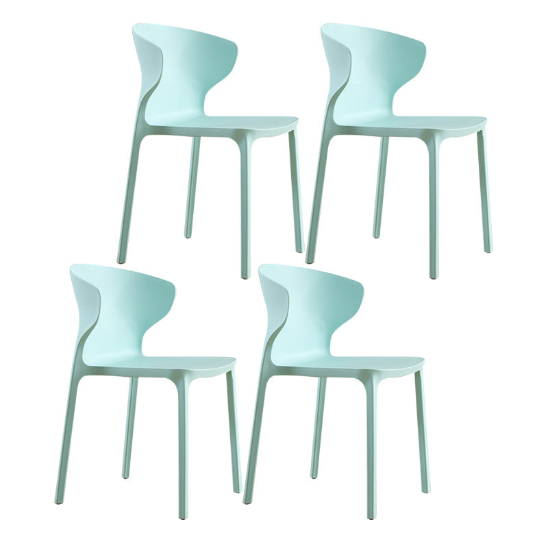 Scandinavian Plastic Kitchen Dining Room Chair Wingback Side Chair Blue Set of 4 Clearhalo ' kitchen&dining_furn' 'Dining Chairs' 'Dining Tables & Seating' 'dining_chair' 'Furniture' 'furniture_dining_chair' 'Kitchen & Dining Furniture' 'kitchen' 4511254