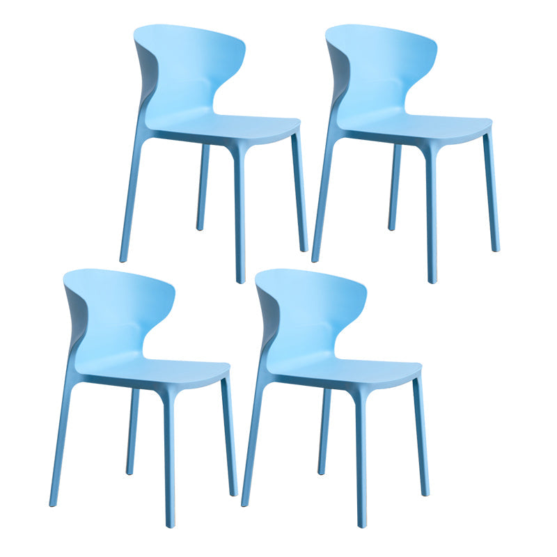 Scandinavian Plastic Kitchen Dining Room Chair Wingback Side Chair Light Blue Set of 4 Clearhalo ' kitchen&dining_furn' 'Dining Chairs' 'Dining Tables & Seating' 'dining_chair' 'Furniture' 'furniture_dining_chair' 'Kitchen & Dining Furniture' 'kitchen' 4511257