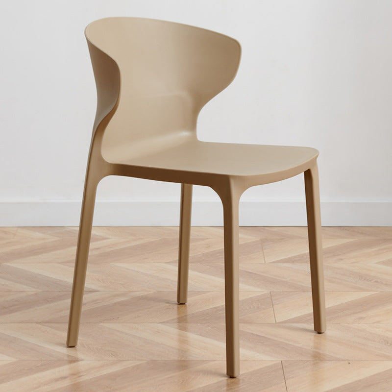 Scandinavian Plastic Kitchen Dining Room Chair Wingback Side Chair Khaki 1 Piece Clearhalo ' kitchen&dining_furn' 'Dining Chairs' 'Dining Tables & Seating' 'dining_chair' 'Furniture' 'furniture_dining_chair' 'Kitchen & Dining Furniture' 'kitchen' 4511258